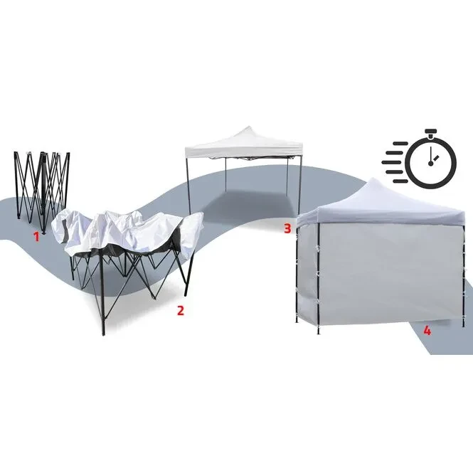 Павильон садовый Maltec 3x3 м 4 стены Белый (2237405210) - фото 6