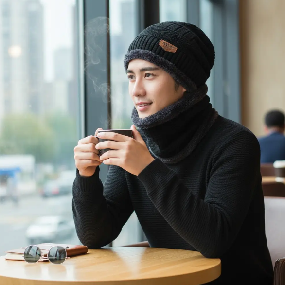 Комплект мужской шапка/снуд с меховой подкладкой One Size (29548882) - фото 6 Комплект мужской шапка/снуд с меховой подкладкой One Size (29548882) - фото 6