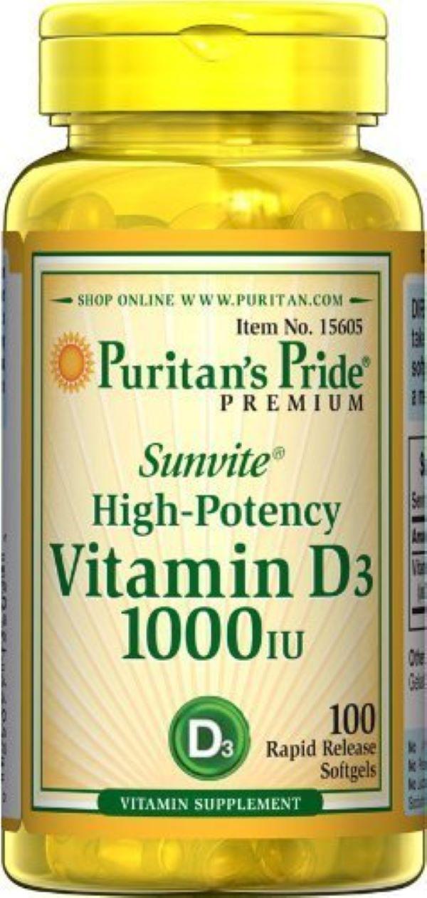 Витамин D3 Puritan's Pride 1000 IU 100 капсул (00000008409) Витамин D3 Puritan's Pride 1000 IU 100 капсул (00000008409)