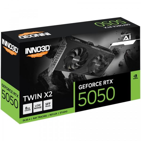 Видеокарта Inno3D GeForce RTX 5050 Twin X2 (N50502-08D6-174071N) - фото 2 Видеокарта Inno3D GeForce RTX 5050 Twin X2 (N50502-08D6-174071N) - фото 2