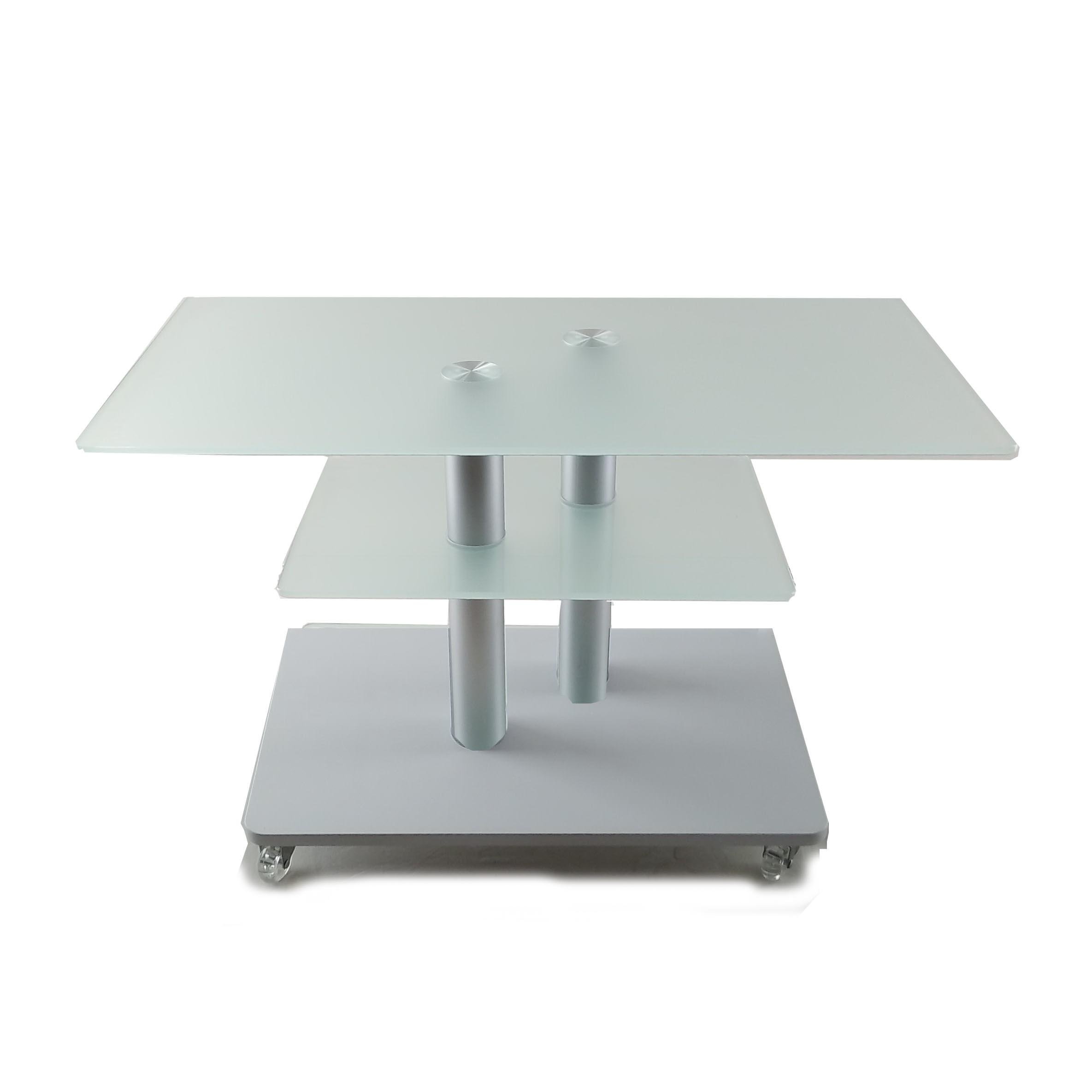 Стол журнальный стеклянный Commus Bravo Max P ss-white-2alm60 Белый (444820255) - фото 2 Стол журнальный стеклянный Commus Bravo Max P ss-white-2alm60 Белый (444820255) - фото 2