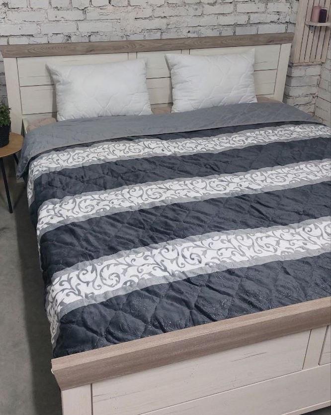 Покрывало стеганое двуспальное Серый (32396)