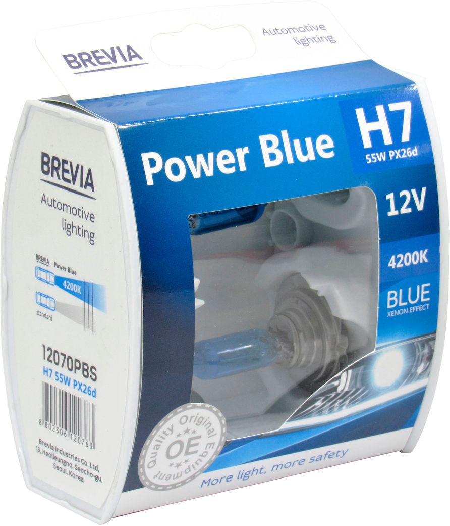 Лампочка галогенная Brevia H7 PX26d 12V-55 Вт 4200K Power Blue 12070PBS 12V-H7 PX26d 2 шт.