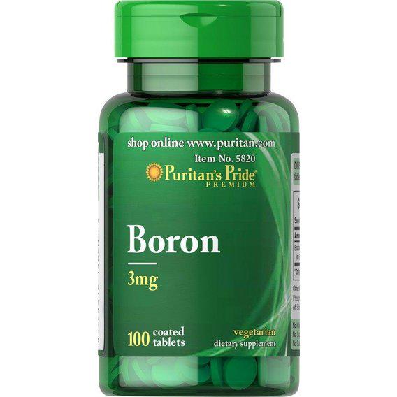 Микроэлемент Бор Puritan's Pride Boron 3 мг 100 Tabs