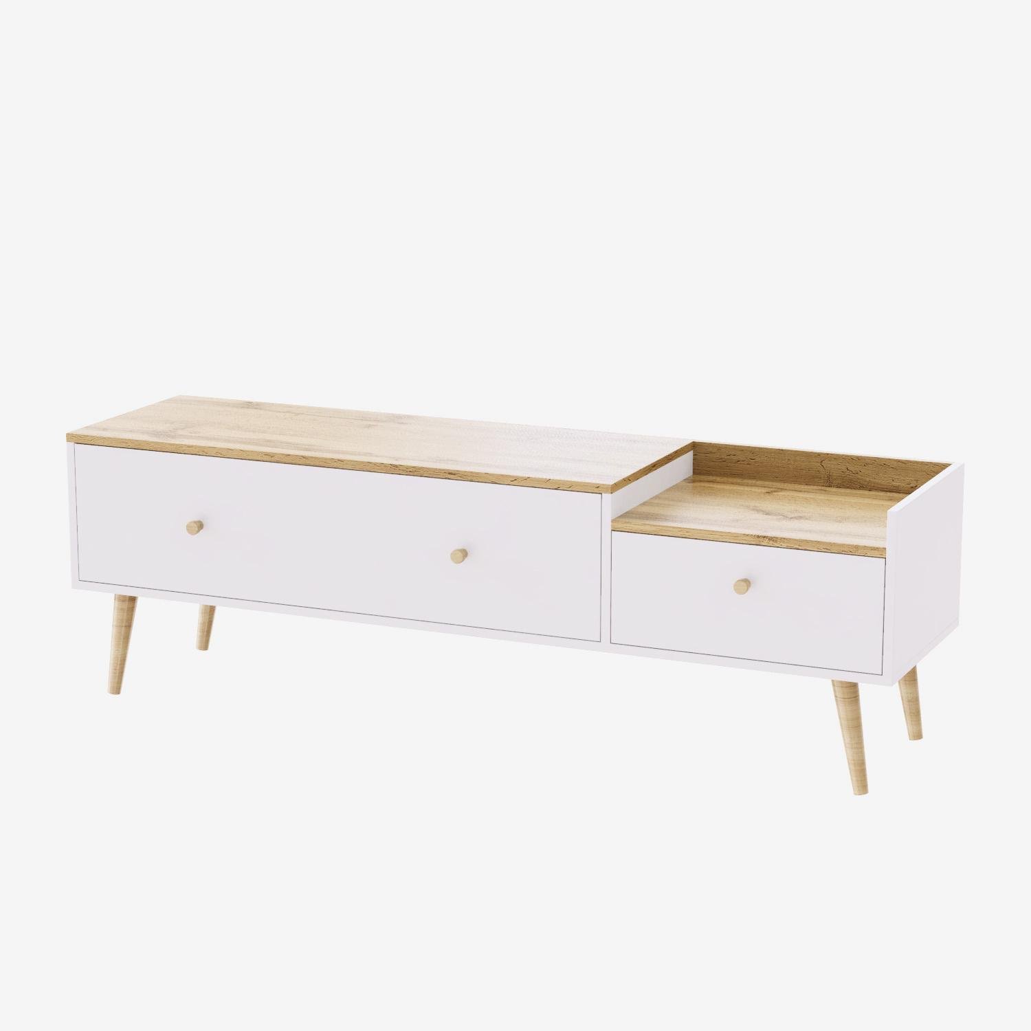 Тумба для TV скандинавская Asgard 1530x495x400 мм Белая Аляска/Дуб золотой крафт (GAAG08011200000)