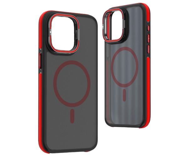 Матовый чехол - накладка Dual Color Camera Stand для iPhone 16 Plus Красный