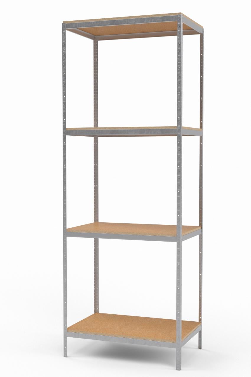 Стеллаж металлический оцинкованный ЧК-80 4 полки из шлифованного ДСП 1960х300х300 мм (552)