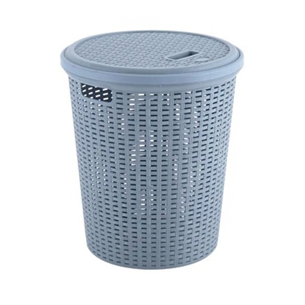 Корзина для белья с крышкой Hoz Серо-голубой (MMS-30492XL)
