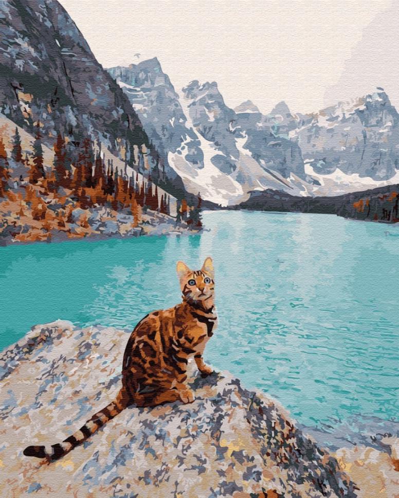 Картина по номерам Brushme Кот на озере Морейн (GX32308)