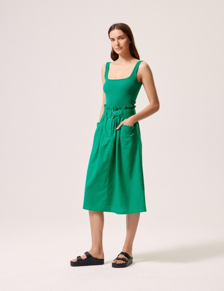 Юбка женская из льна и хлопка Diverse MAJDA XS Зеленый (5902598992338)