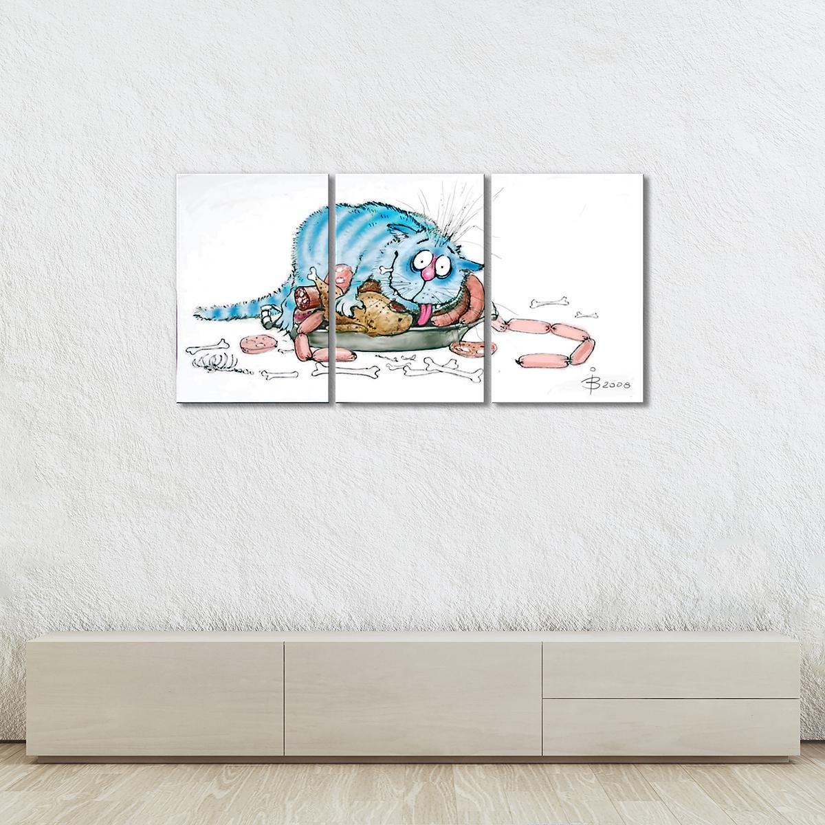 Модульная картина Обжора 3 модуля 50x75 см