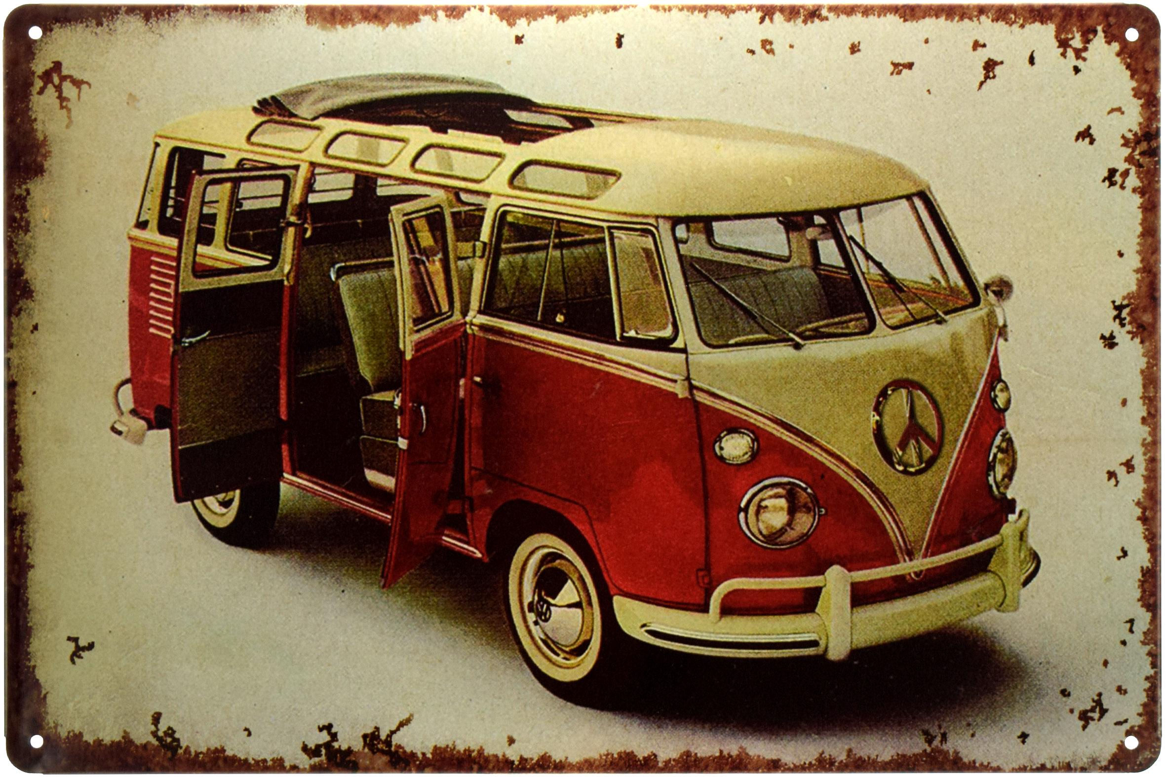 Табличка металлическая Volkswagen T2 20x30 см