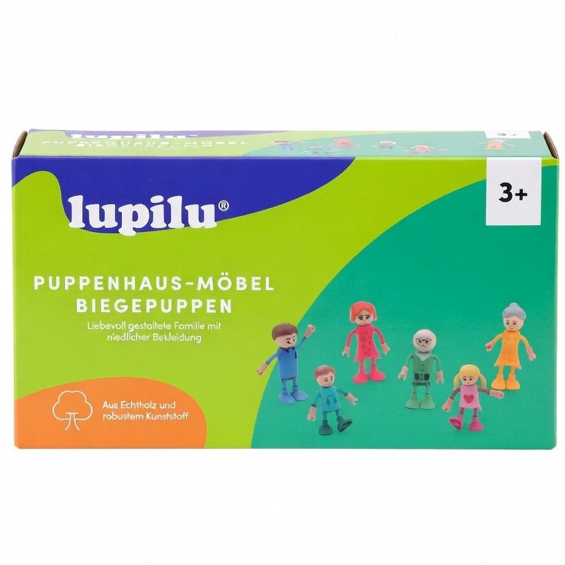 Набір ляльок гнучких для лялькового будиночка Lupilu 6 шт. (300209)