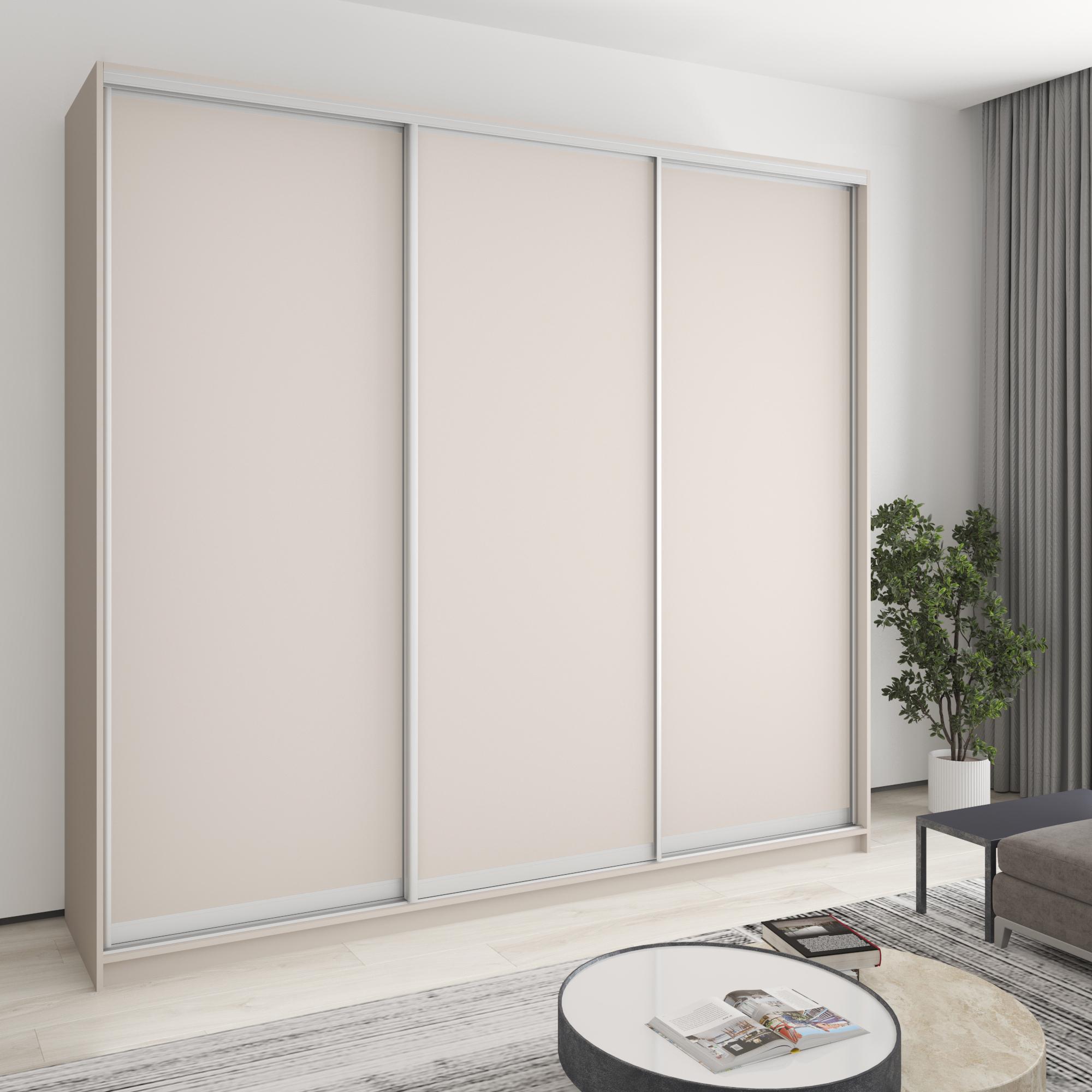 Шафа-купе тридверна MebelStar Уні AL 3 ДСП 260x60x240 см Кашемір (MBS-1912) - фото 1 Шафа-купе тридверна MebelStar Уні AL 3 ДСП 260x60x240 см Кашемір (MBS-1912) - фото 1