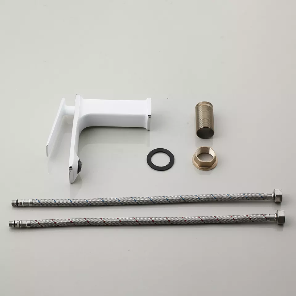 Змішувач дизайнерський у ванну для раковини одноважільний з латуні Білий - фото 4 Змішувач дизайнерський у ванну для раковини одноважільний з латуні Білий - фото 4