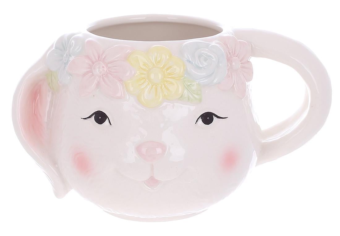 Чашка BonaDi Зайчик с цветами керамический 550 мл (928-024)