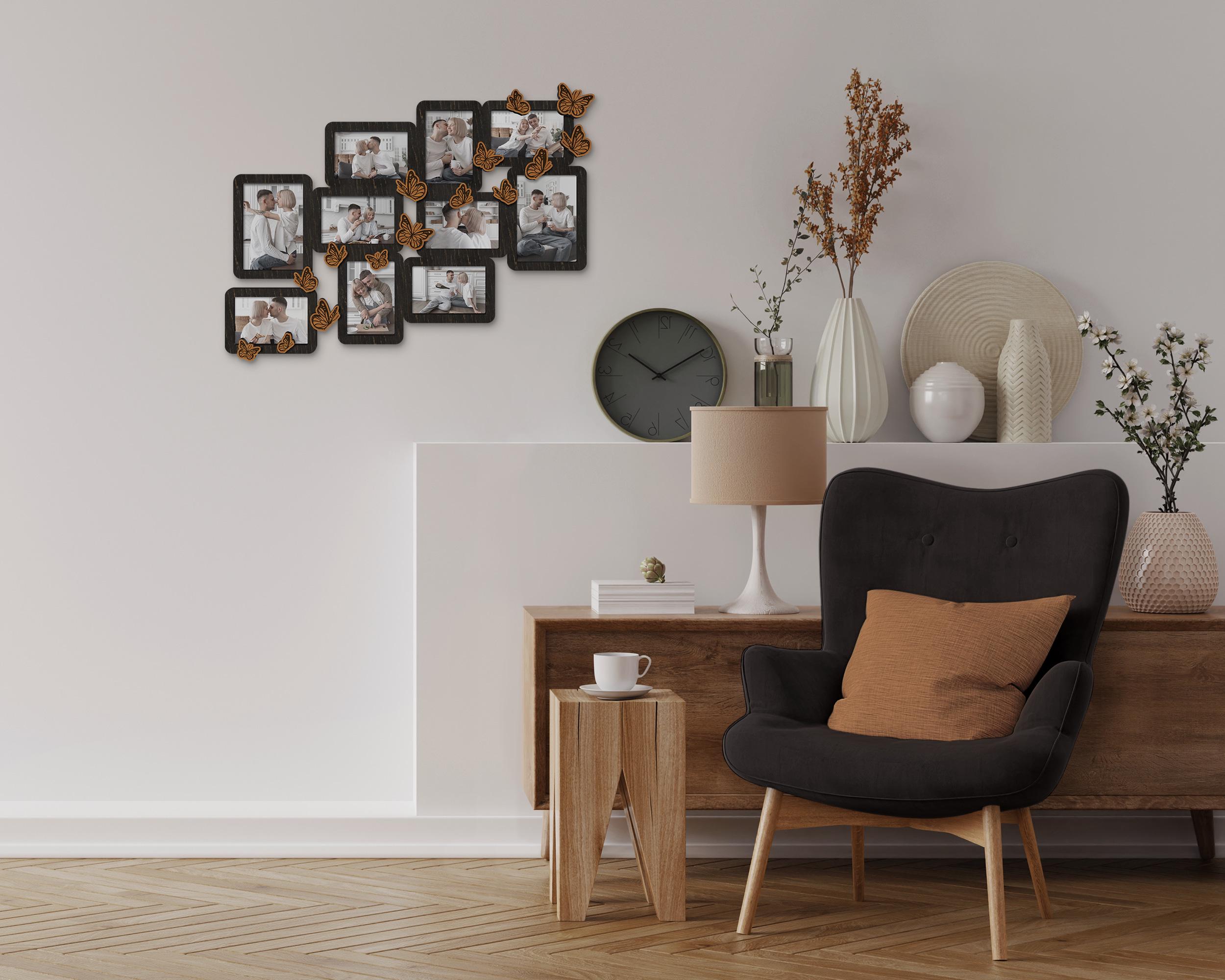 Фоторамка-колаж The Frame Depot Метелики настінна дерев'яна на 10 фото Чорний (butterfly-1) - фото 2 Фоторамка-колаж The Frame Depot Метелики настінна дерев'яна на 10 фото Чорний (butterfly-1) - фото 2