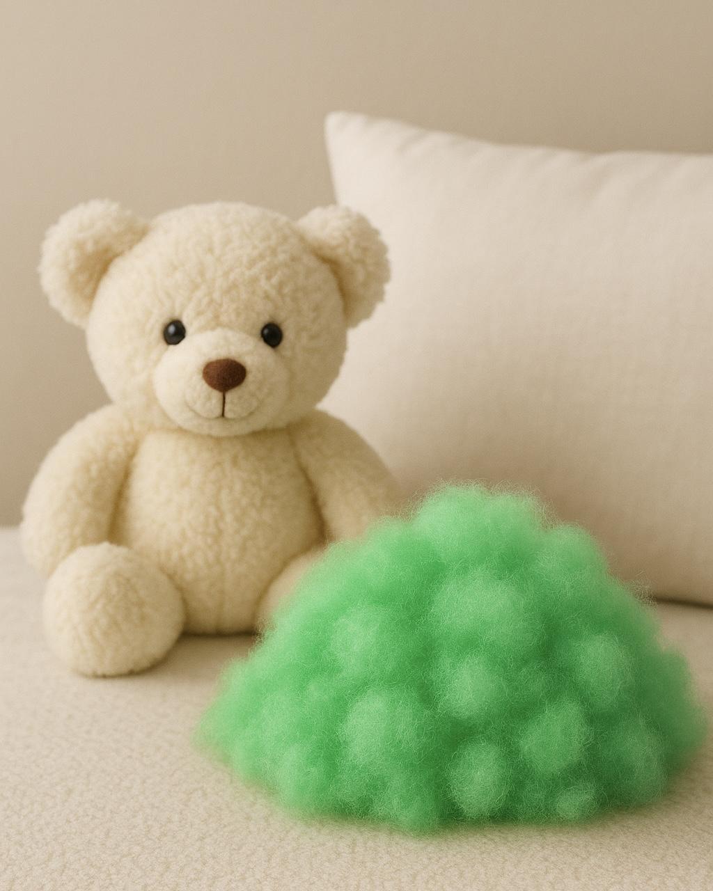 Наповнювач для подушок іграшок меблів Холофайбер Економ 5 кг Зелений