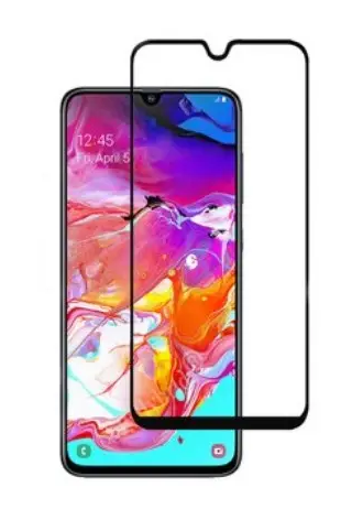 Загартоване захисне скло на Samsung A12 / Чорна рамка