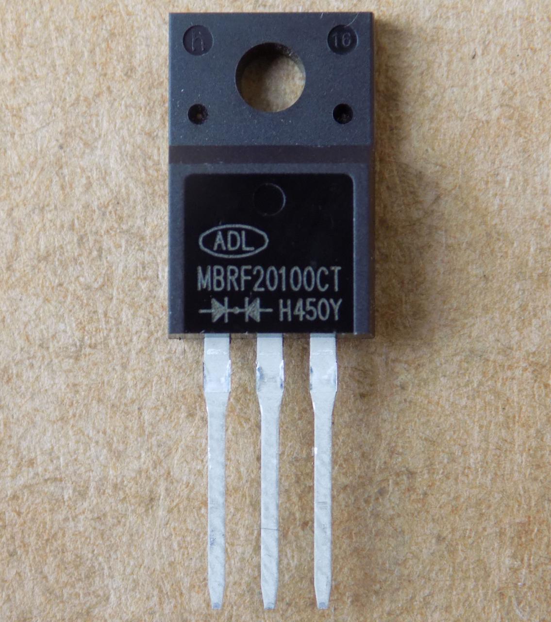 Діод Шоттки MBRF20100CT MBRF20100CTG/MBRF20100 для MBR20100FCT/SBD20C100F/TO220F (27768)
