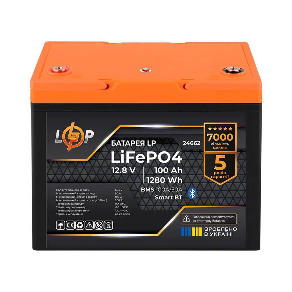 Акумулятор LP LiFePO4 Smart BT пластик 12,8V/100 Ah/1280Wh BMS 100A/50А (21763441)