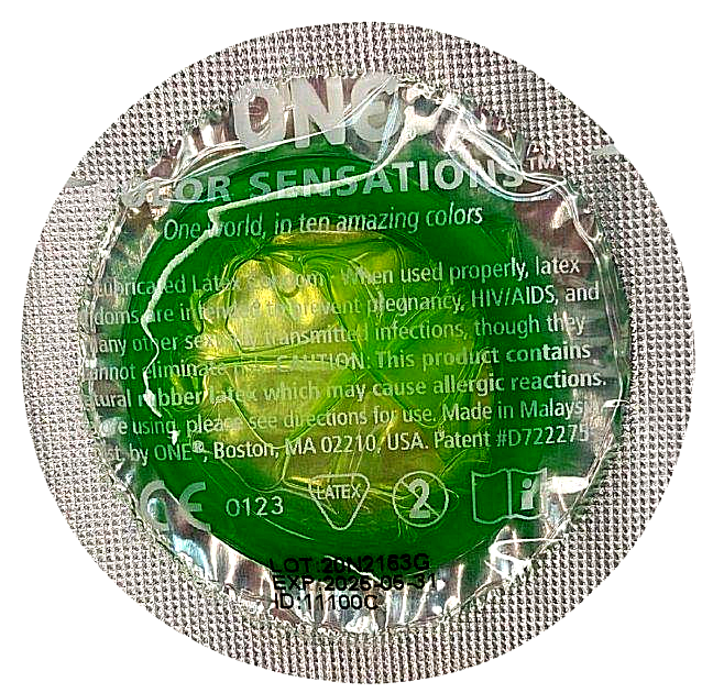 Набор латексных презервативов ONE Color Sensation с силиконовой смазкой 5 шт. Салатовый (202163-1)