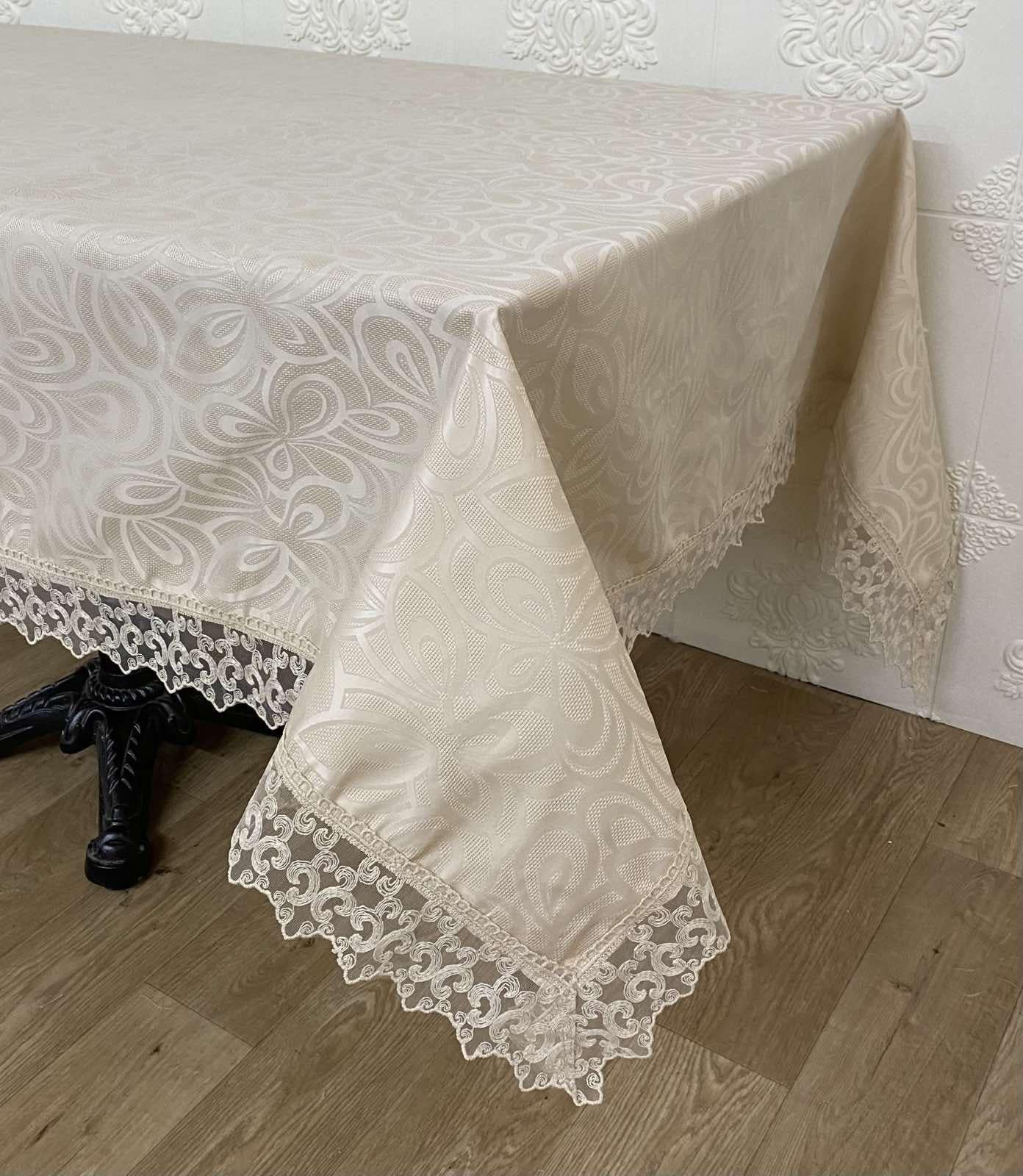 Скатерть с кружевом Masali Model 514 110x160 см Cappucino (CN22265)