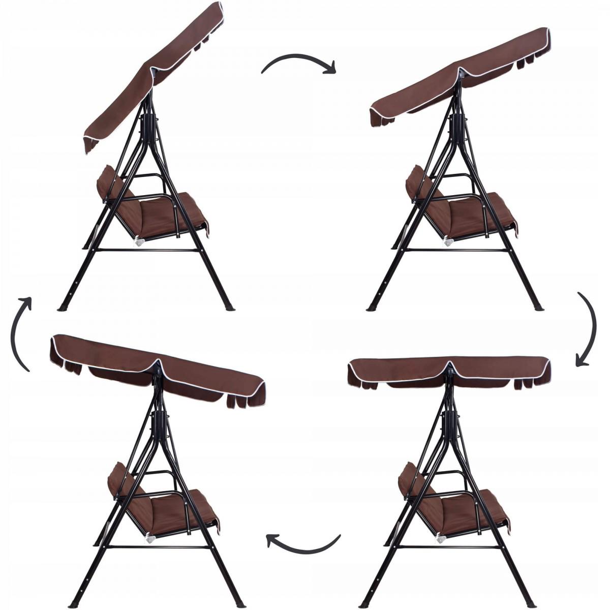 Садовые качели Springos Luna GS0018 150x170 см Коричневый (GS0018) - фото 3 Садовые качели Springos Luna GS0018 150x170 см Коричневый (GS0018) - фото 3