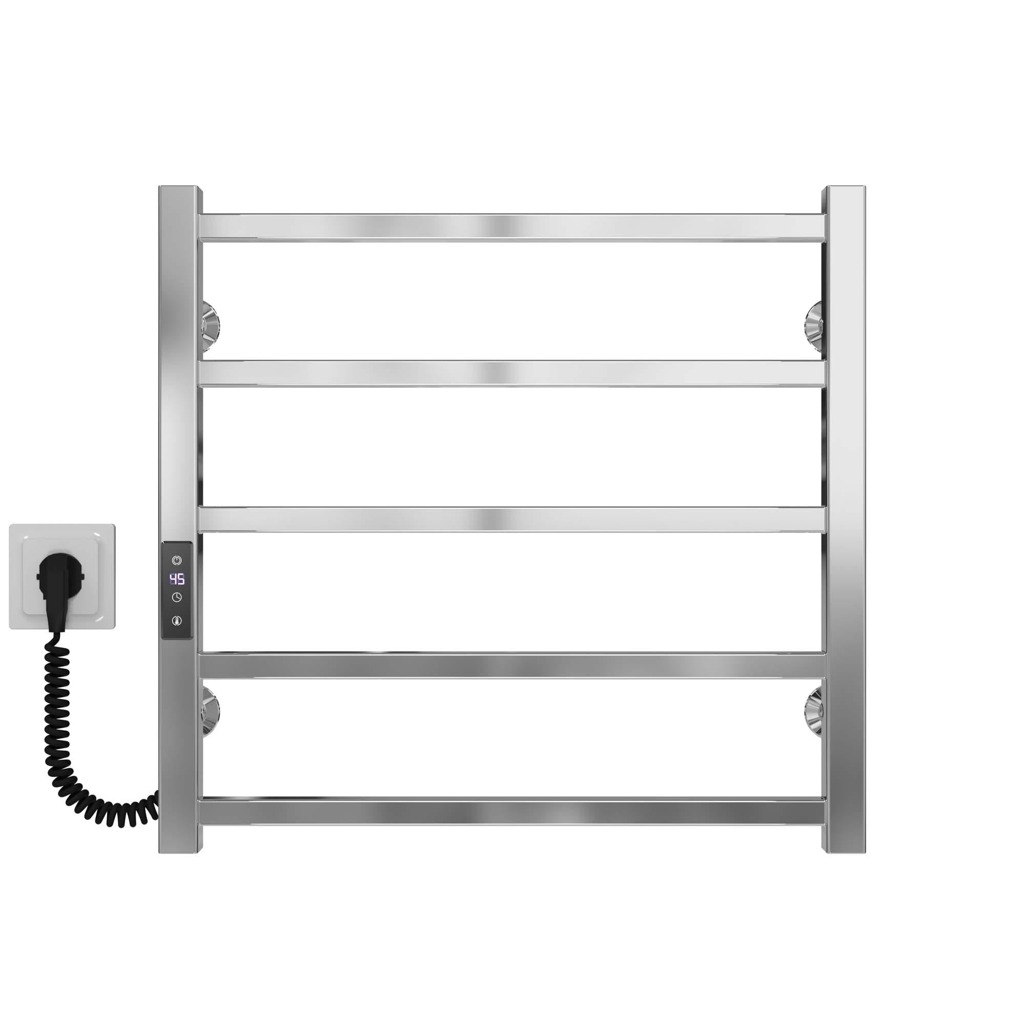 Полотенцесушитель электрический Deffi Forest П5 JD04 левое подключение нержавеющая сталь 500х500 мм Хром (A.FR.50.50.5.E.C.L.2)