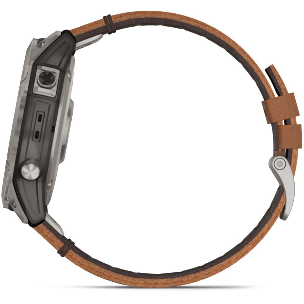 Смарт-часы Garmin fenix 7X Sapphire Solar Titanium with Chestnut Leather Band (010-02541-19) - фото 8