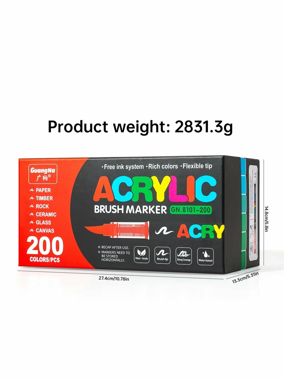 Маркеры акриловые GuangNa GN.8101 Brush Tip 200 шт. (2710146154)