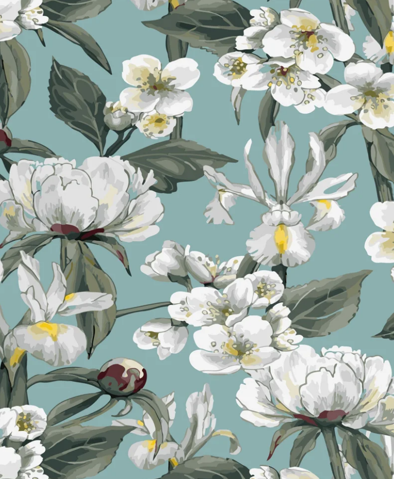 Картина по номерам Strateg Белые цветы 40x50 см (GS477)