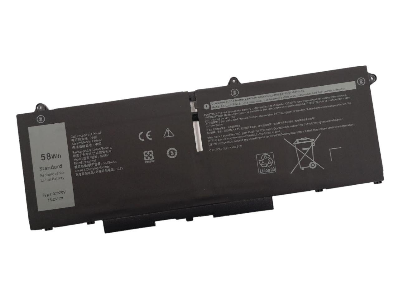 Аккумулятор для DELL Latitude 14 5430/5530/7430/7330/7530/5330/07KRV/H4PVC/FK0V/08H6WD/PX0GF 3625mah 58Wh
