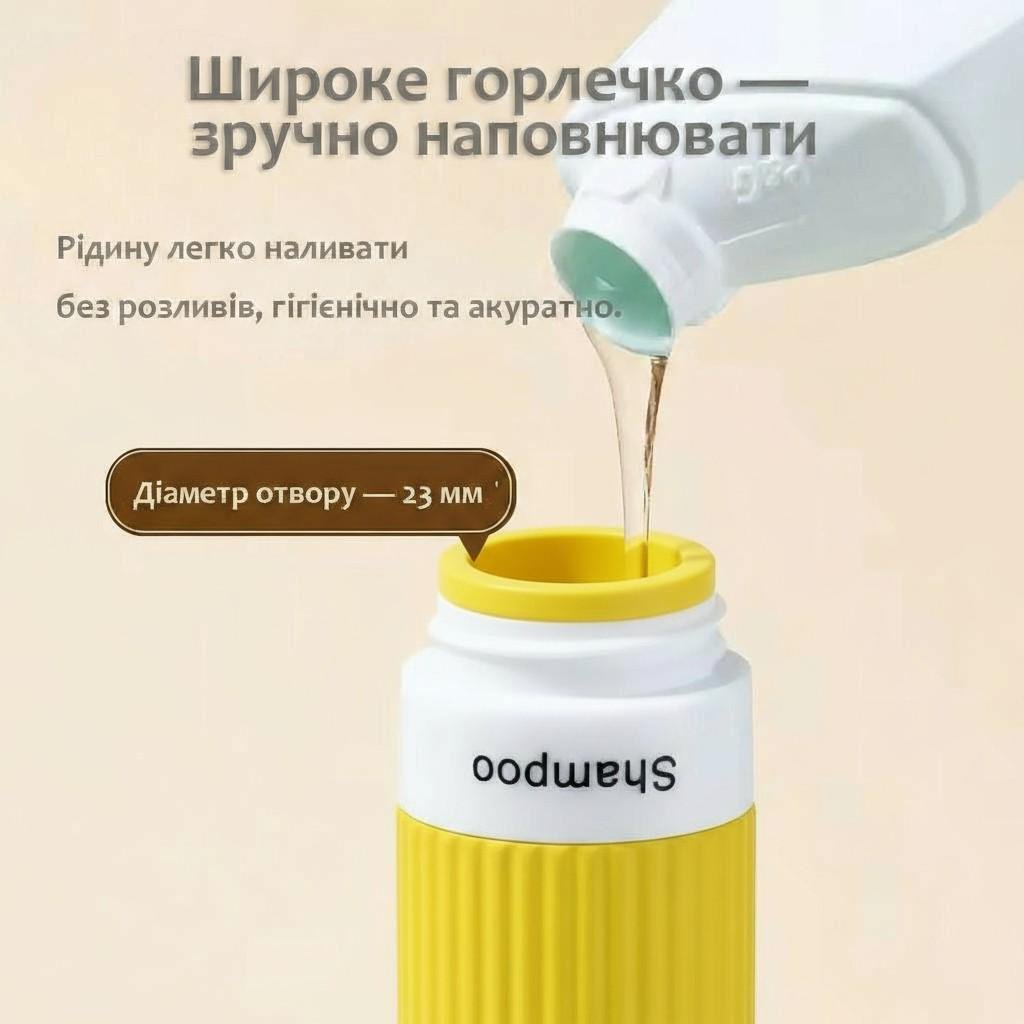 Набор дорожных баночек для путешествий силиконовые 6 шт. 30 и 90 мл в косметичке Коричневый (113_5_0_1С) - фото 4