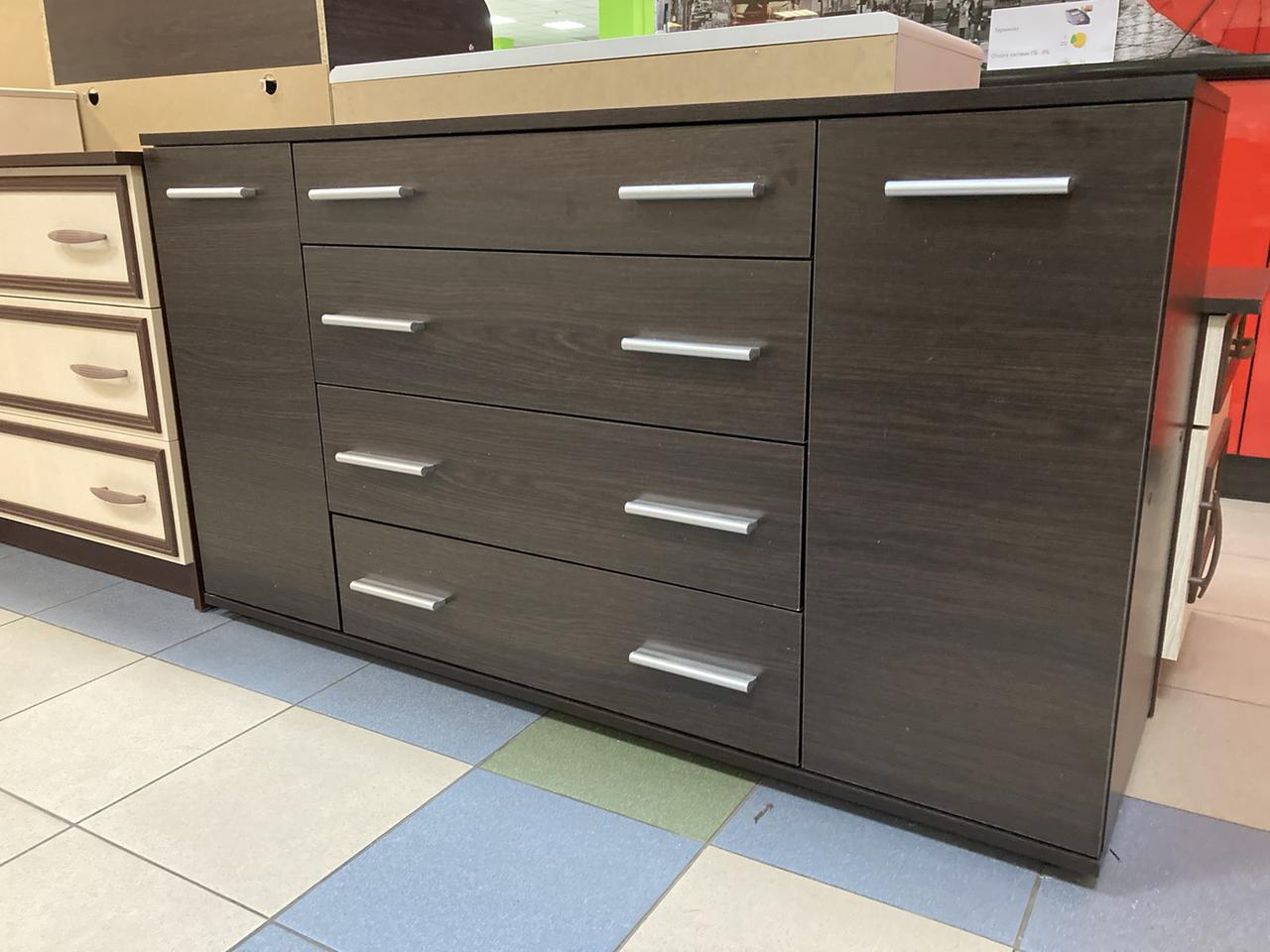 Комод для вітальні з висувними шухлядами Еверест роликові направляючі 130х38х73 см Венге темний (21880983) - фото 6 Комод для вітальні з висувними шухлядами Еверест роликові направляючі 130х38х73 см Венге темний (21880983) - фото 6