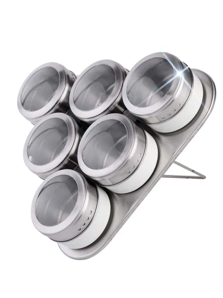 Набір баночок BRS для спецій/приправ з магнітною підставкою нержавіюча сталь 6 шт. (565670222)