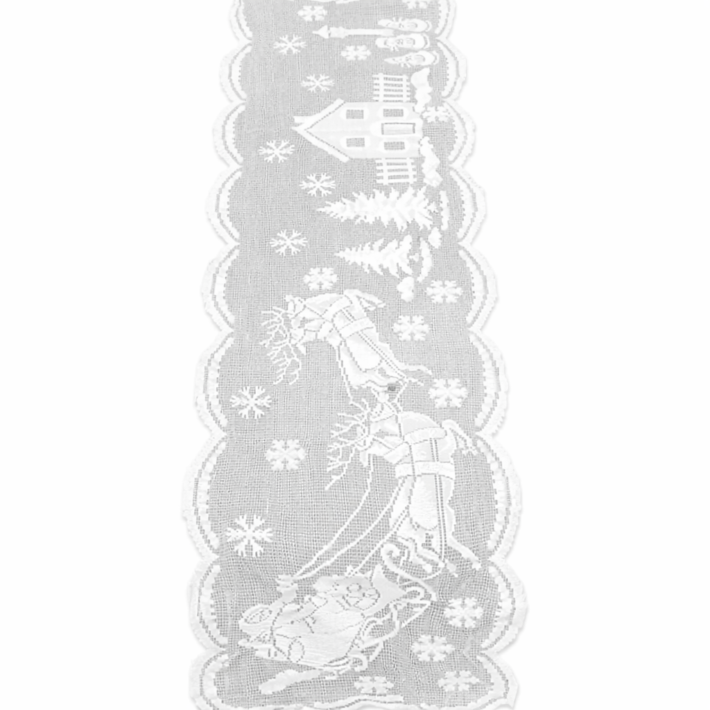 Скатерть новогодняя дорожка 180x33 см Белый (802493)