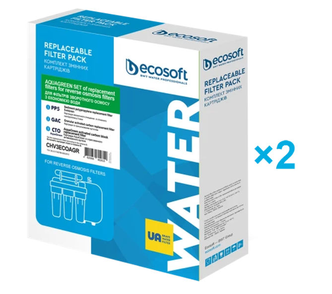 Картриджі для фільтра зворотного осмосу Ecosoft Absolute без мінералізатора річний запас (CHV15POST75GPD) - фото 6