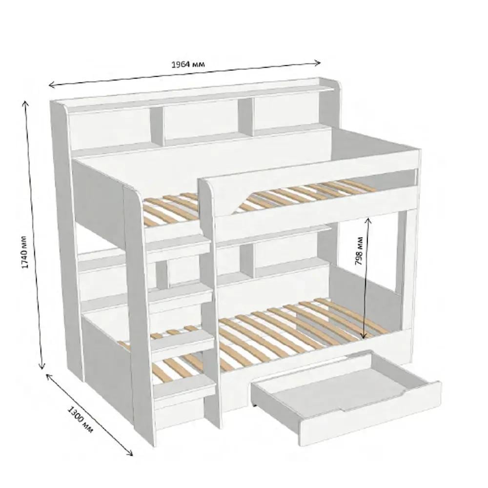 Ліжко Майнкрафт з шухлядою 90х190 см Бетон темний (28265453) - фото 3