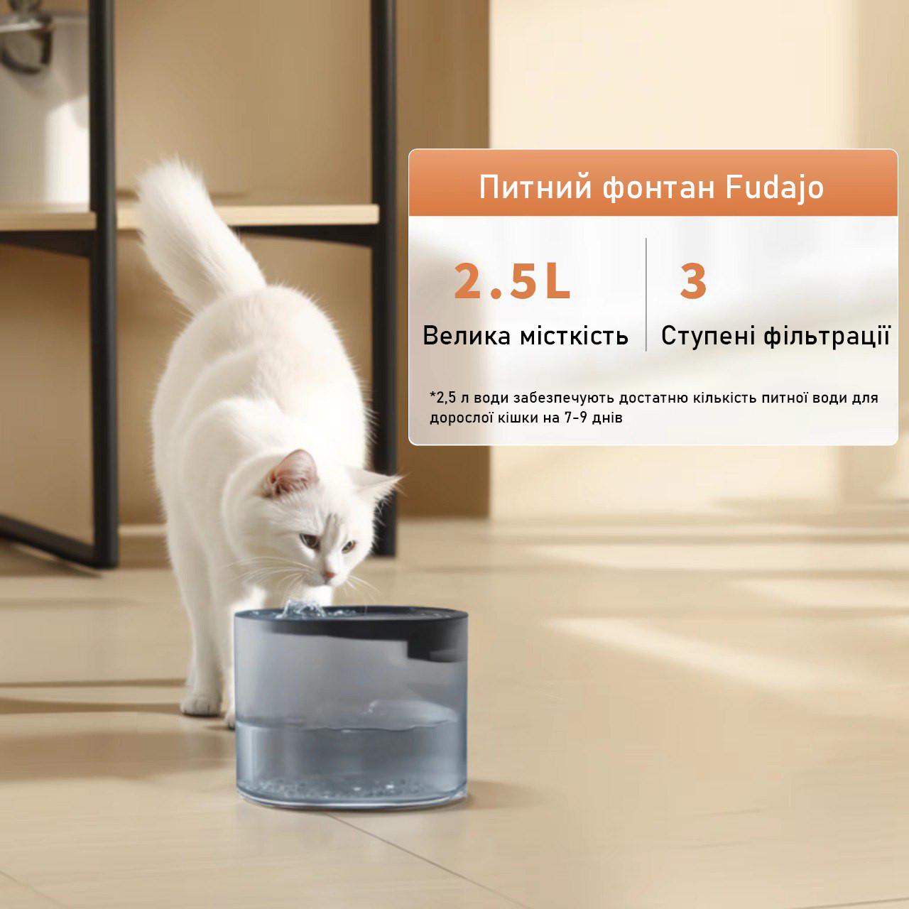 Фонтан-поилка и автоматическая кормушка для кошек и собак Fudajo 2в1 Wi-Fi Черный (2377623822) - фото 7 Фонтан-поилка и автоматическая кормушка для кошек и собак Fudajo 2в1 Wi-Fi Черный (2377623822) - фото 7