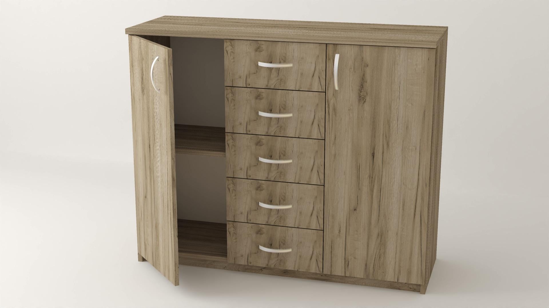 Комод Алекса ВК-9 127х38х92 см Дуб крафт серый Комод Алекса ВК-9 127х38х92 см Дуб крафт серый