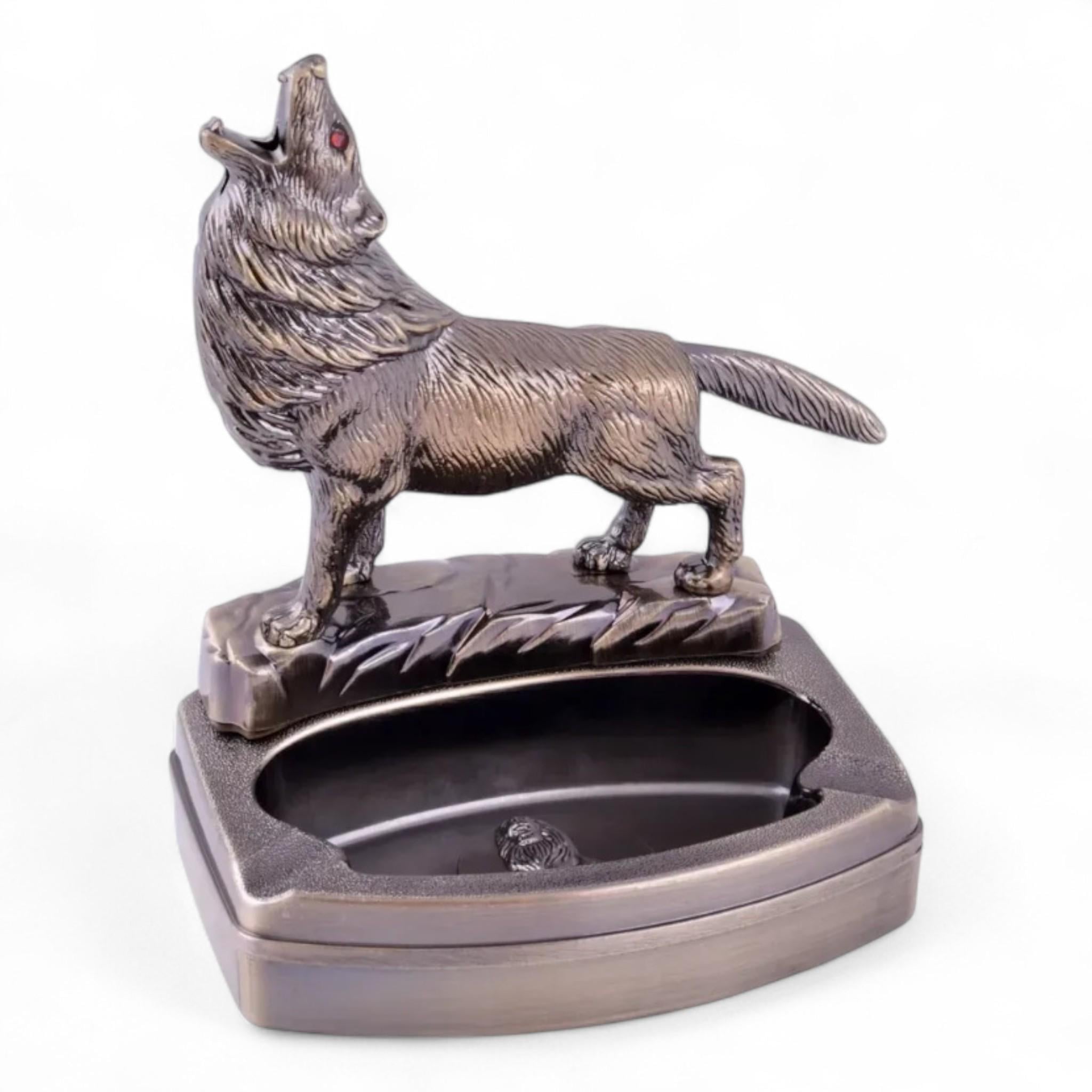 Пепельница-зажигалка Волк HL-8883L аксессуар с первобытной мощью (26358606)