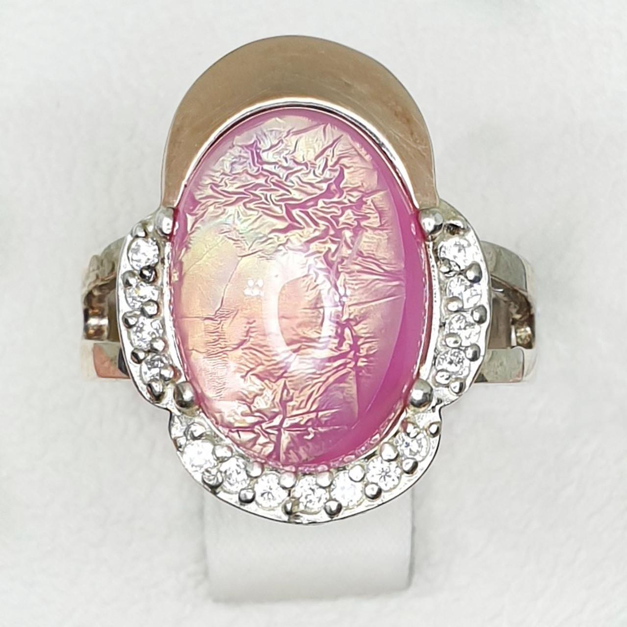 Кольцо серебряное с опалом и золотой пластиной р. 17 4,43 г (1417099246)