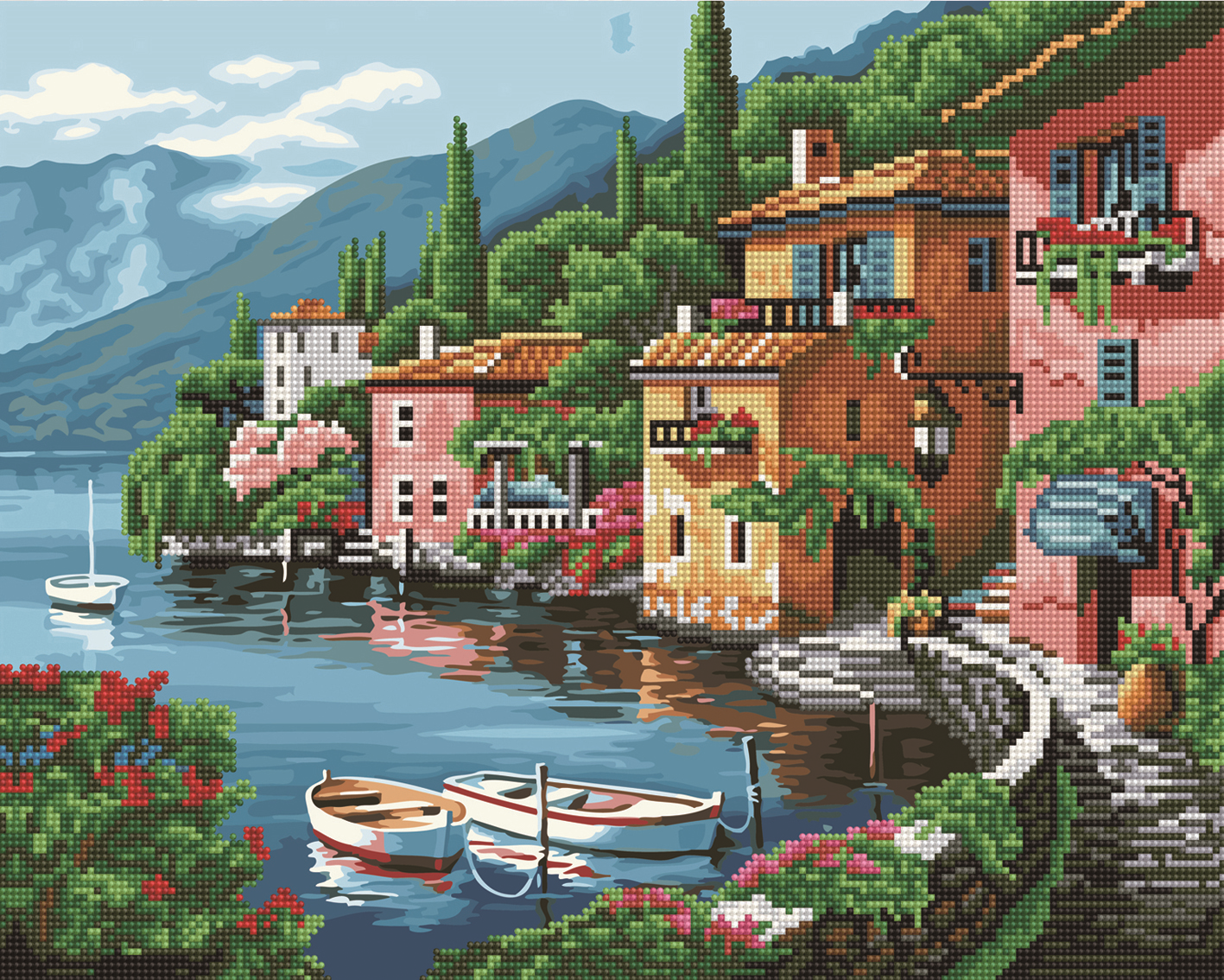 Алмазна мозаїка та картина за номерами Brushme Приморська вуличка 40х50 см (GZS1035) Алмазна мозаїка та картина за номерами Brushme Приморська вуличка 40х50 см (GZS1035)