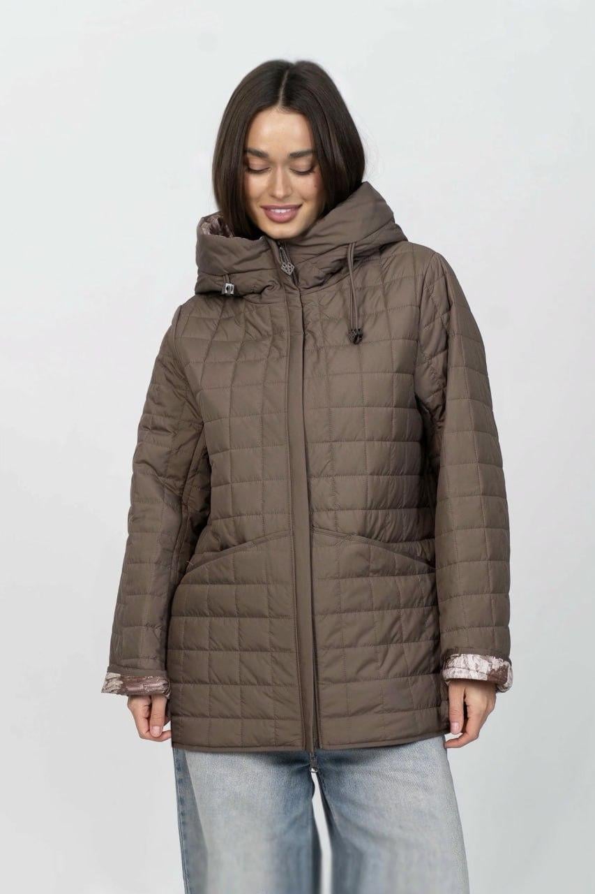 Куртка женская двухсторонняя р. 54 Шоколадный (33242866)