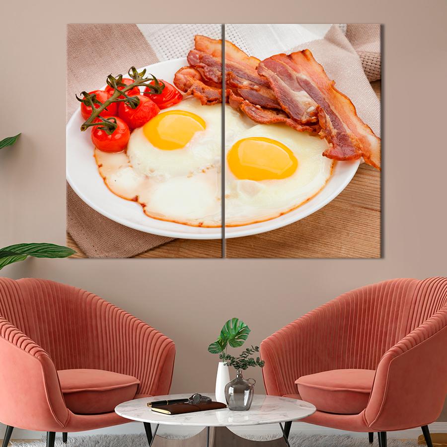 Настенний декор Яичница с хрустящим жареным беконом 165x122 см (A256-2)