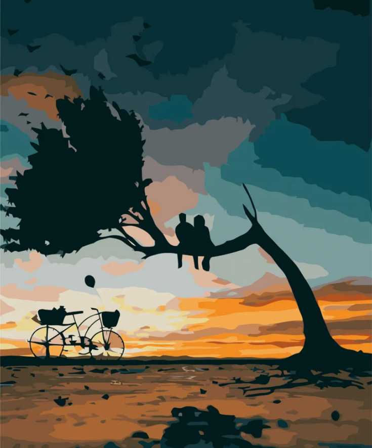 Картина по номерам Strateg Двое на закате 40x50 см (VA-3604)