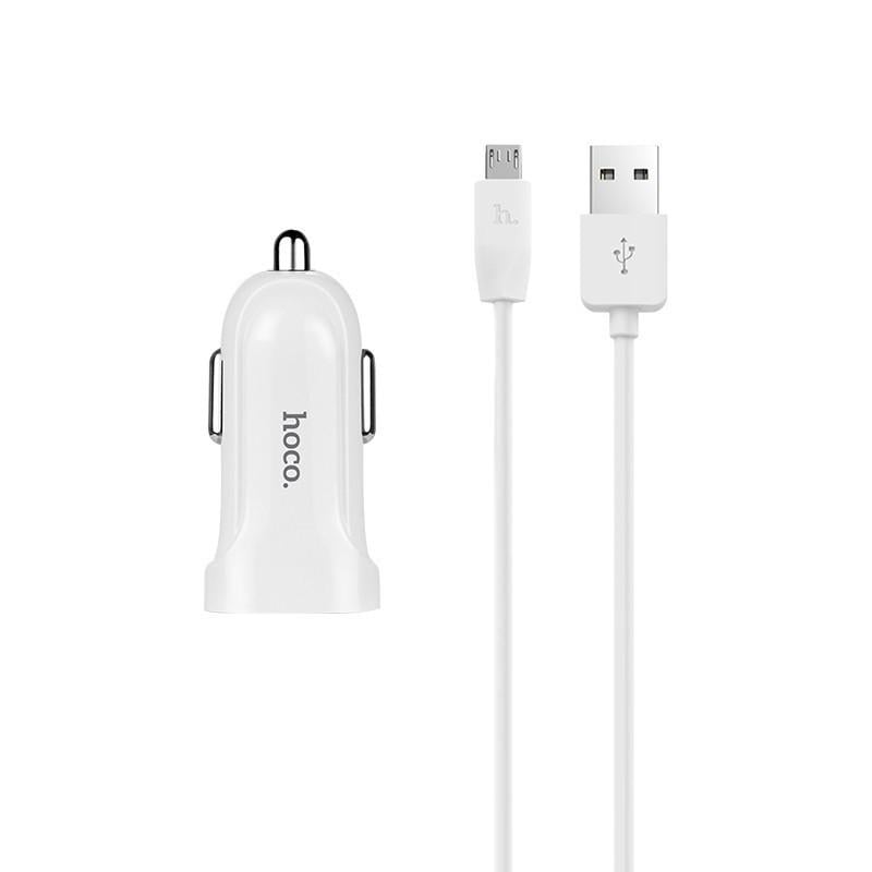 Зарядное устройство автомобильное Hoco Z2 Car charger set with Micro cable 1 USB 1.5A White (01307) Зарядное устройство автомобильное Hoco Z2 Car charger set with Micro cable 1 USB 1.5A White (01307)