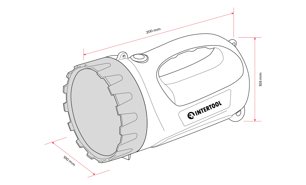 Ліхтар акумуляторний Intertool LB-0101 1 LED 5 W + 15 SMD (9357456) - фото 8