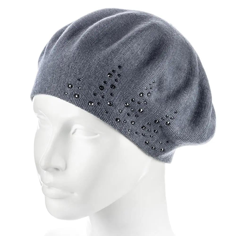 Берет женский Zolly ZH241 шерстяной мелкой вязки Серый